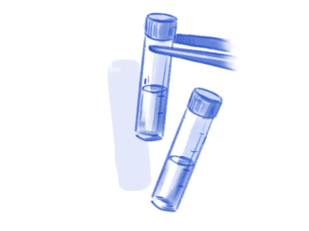 Sketch of fluid tubes representing fertility preservation