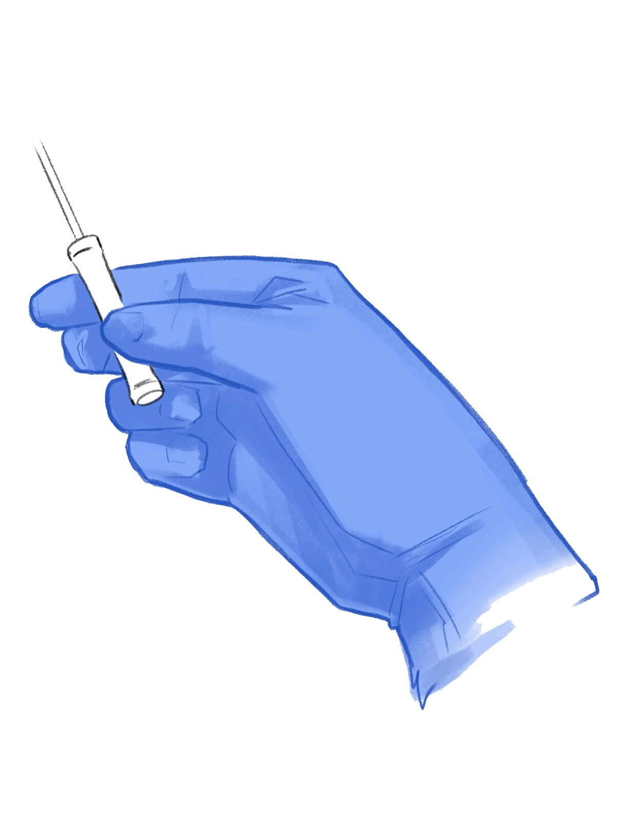 Underhand grip of needle