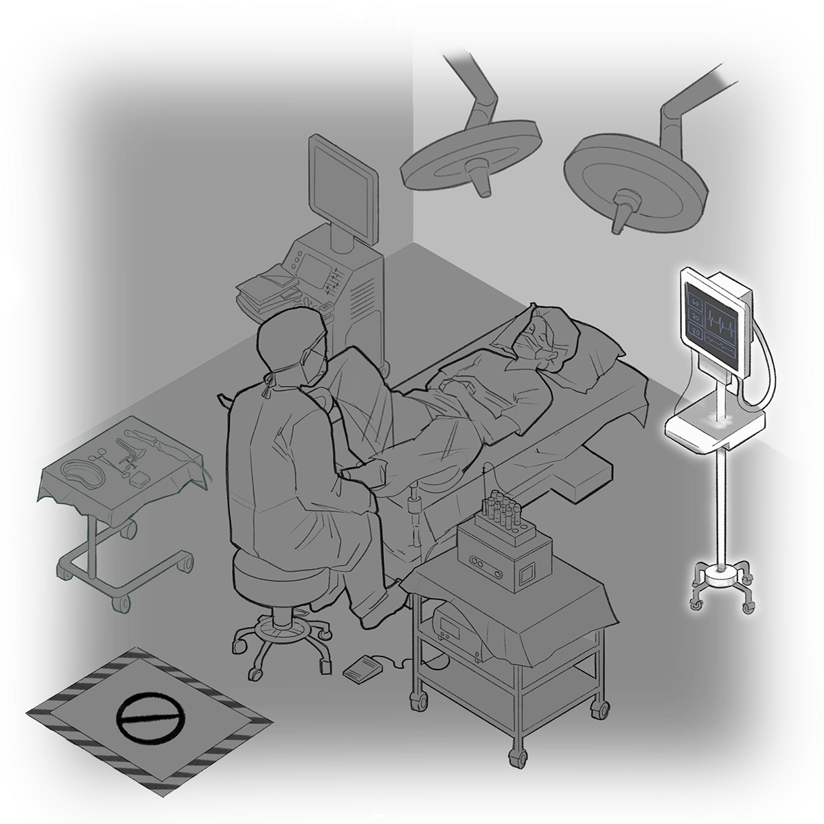 Sedation and vital-monitoring equipment